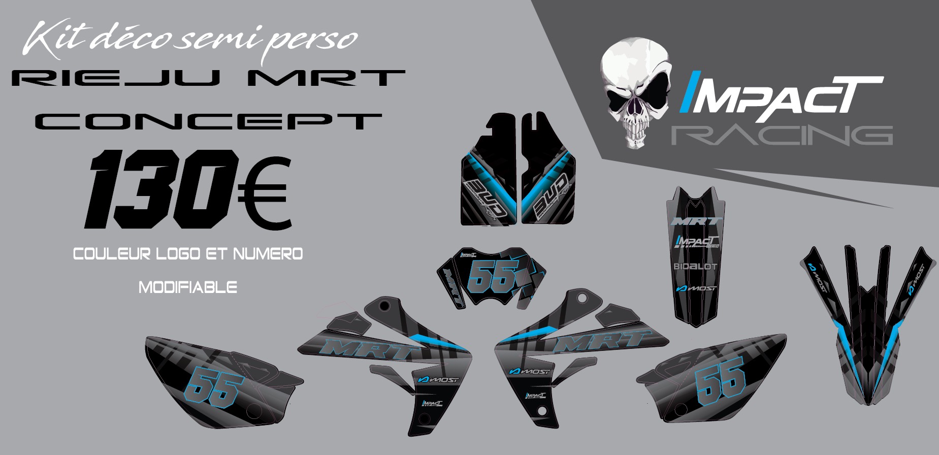 Kit Déco semi perso RIEJU MRT 50cc blue 80 – Impact Racing Design